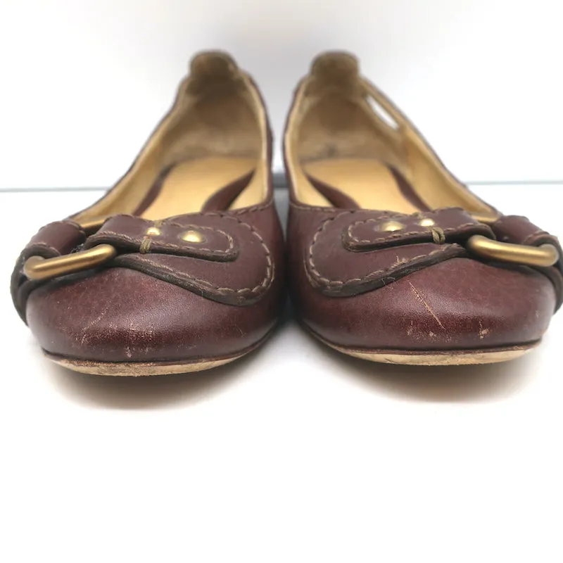 Chloe Paddington Ballettschuhe Dunkelbraun Leder Größe 36