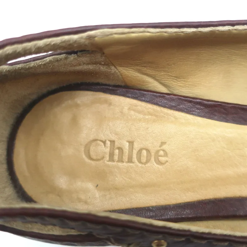 Chloe Paddington Ballettschuhe Dunkelbraun Leder Größe 36