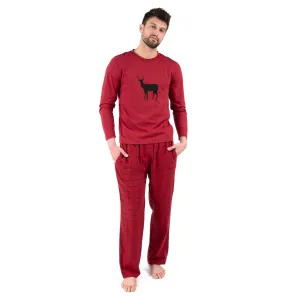 Weihnachts-Herren-Baumwoll-Flanell-Schlafanzughose mit Rentier-Motiv