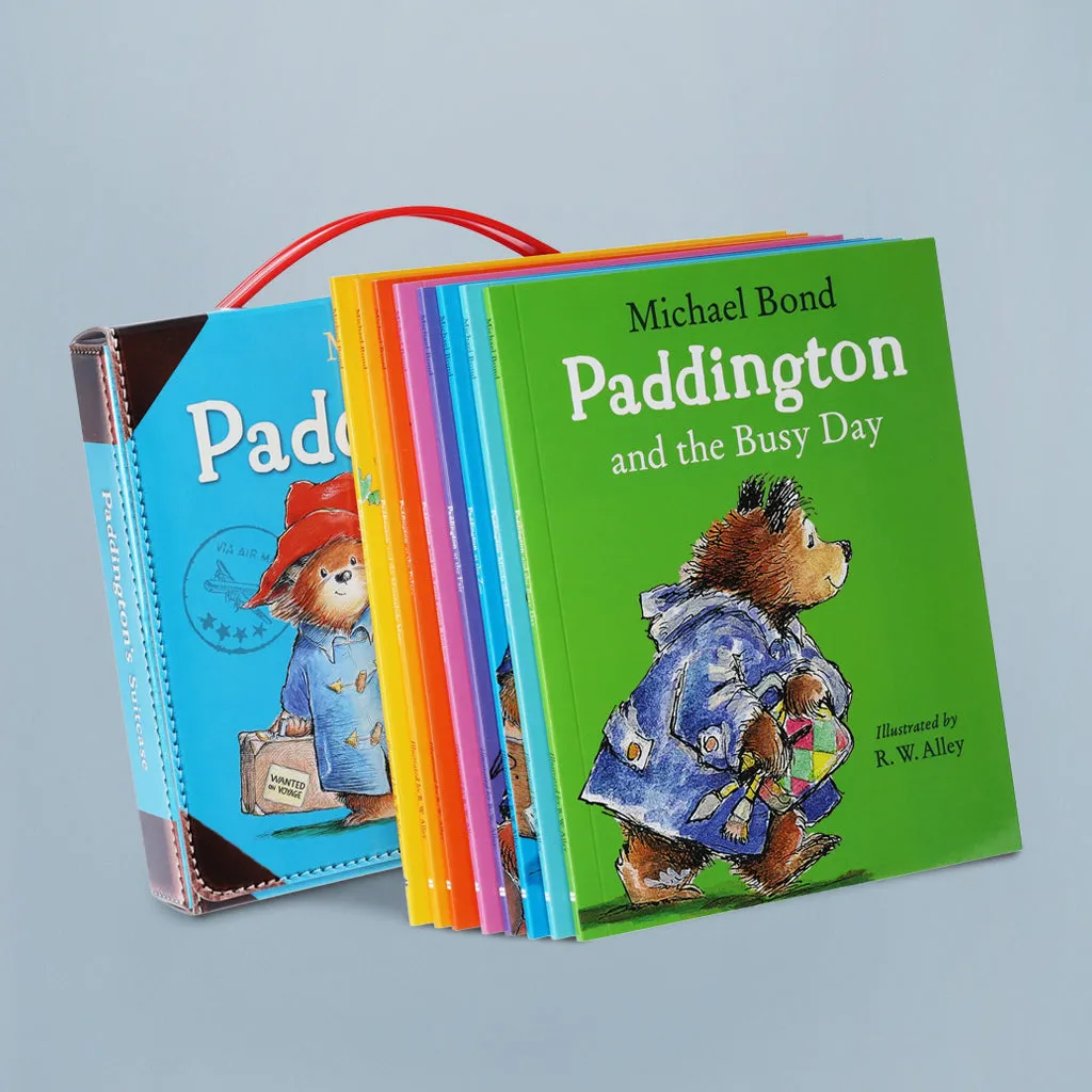 Klassisches Paddington mit Stiefeln Plüschtier und Koffer Buchsammlung Geschenkset