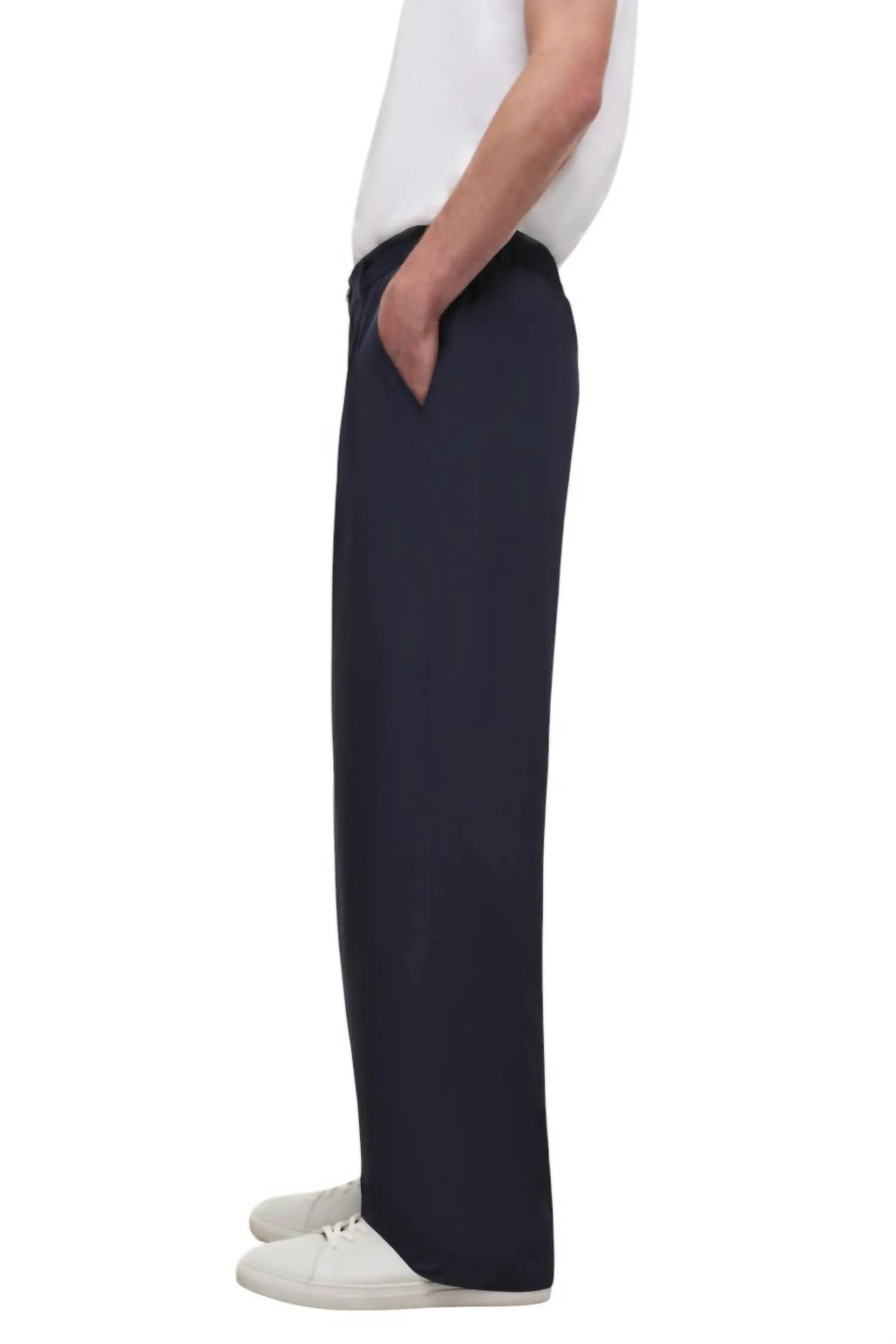 Clyde Cinch Bund Plisseehose in Mitternachtsblau