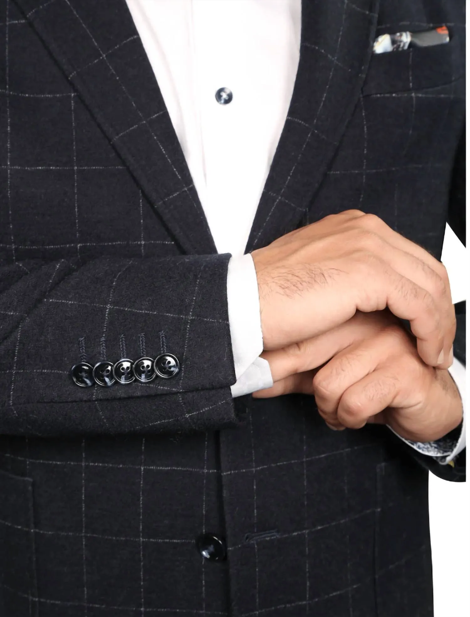Kobaltblaue Fensterjacke in Marine
