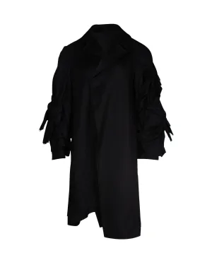 Comme Des Garcons Asymmetrischer Schleifenärmel-Mantel Aus Schwarzer Baumwolle