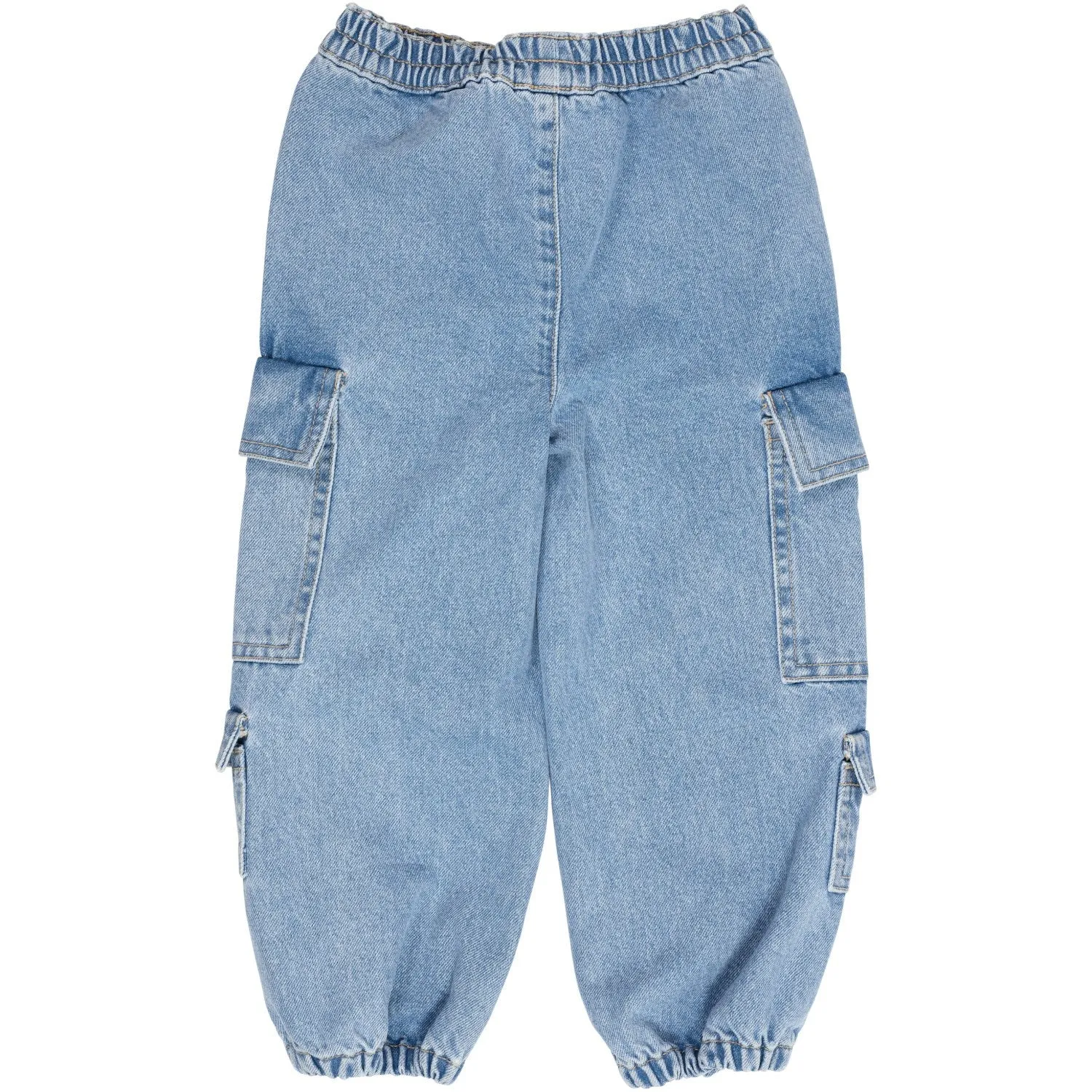 COPENHAGEN COLORS Hellblau Indigo Gewaschene Bio-Cargo-Denimhose Copenhagen Colors