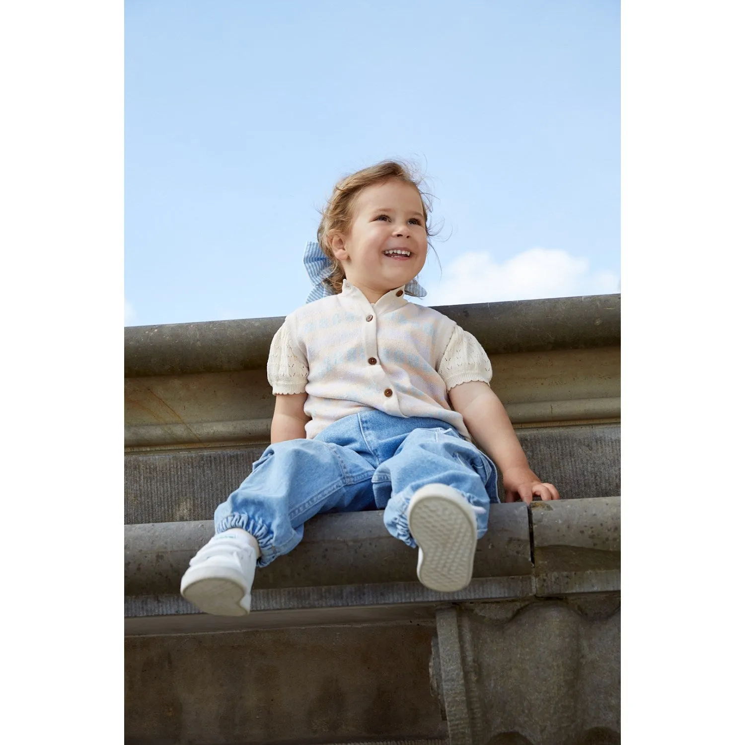 COPENHAGEN COLORS Hellblau Indigo Gewaschene Bio-Cargo-Denimhose Copenhagen Colors