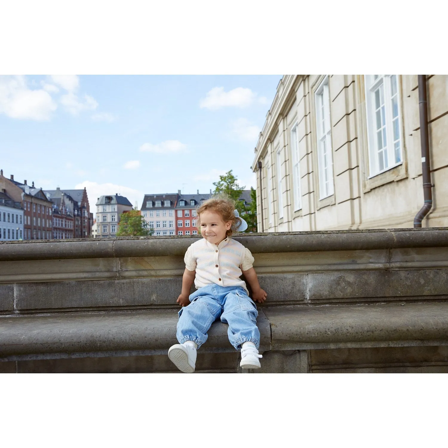COPENHAGEN COLORS Hellblau Indigo Gewaschene Bio-Cargo-Denimhose Copenhagen Colors