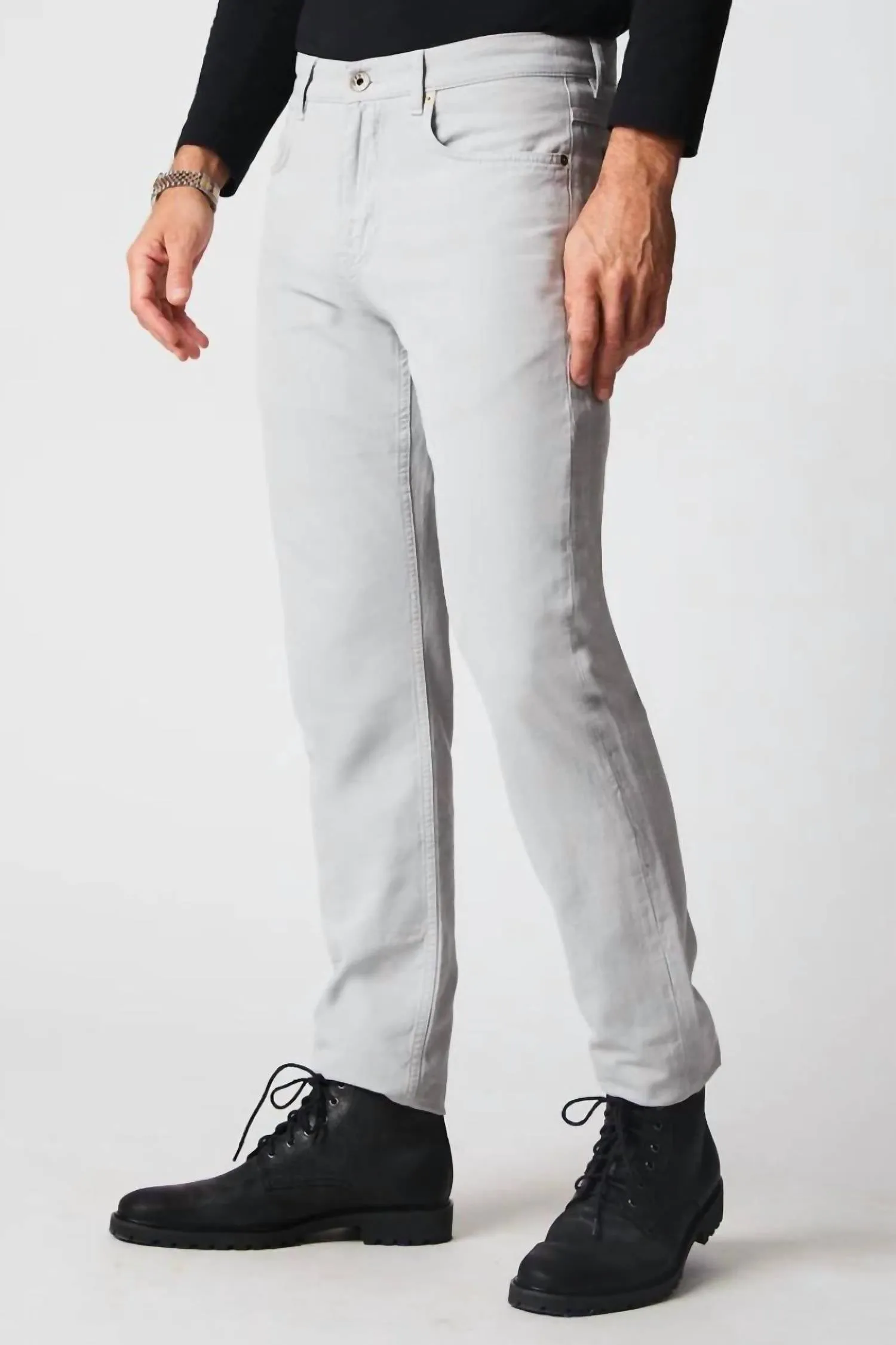Baumwoll-Leinen 5-Taschen-Hose in Quarry