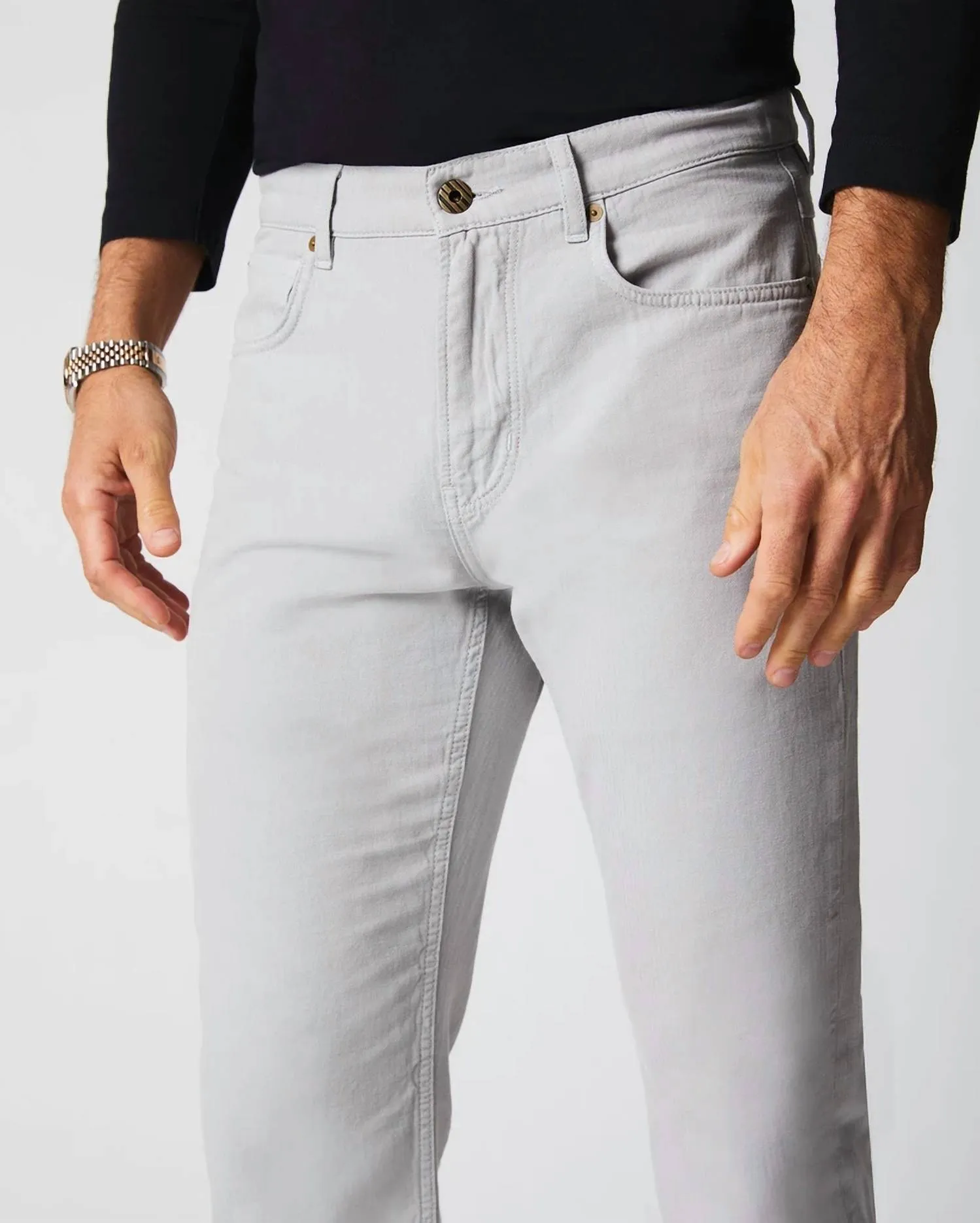 Baumwoll-Leinen 5-Taschen-Hose in Quarry