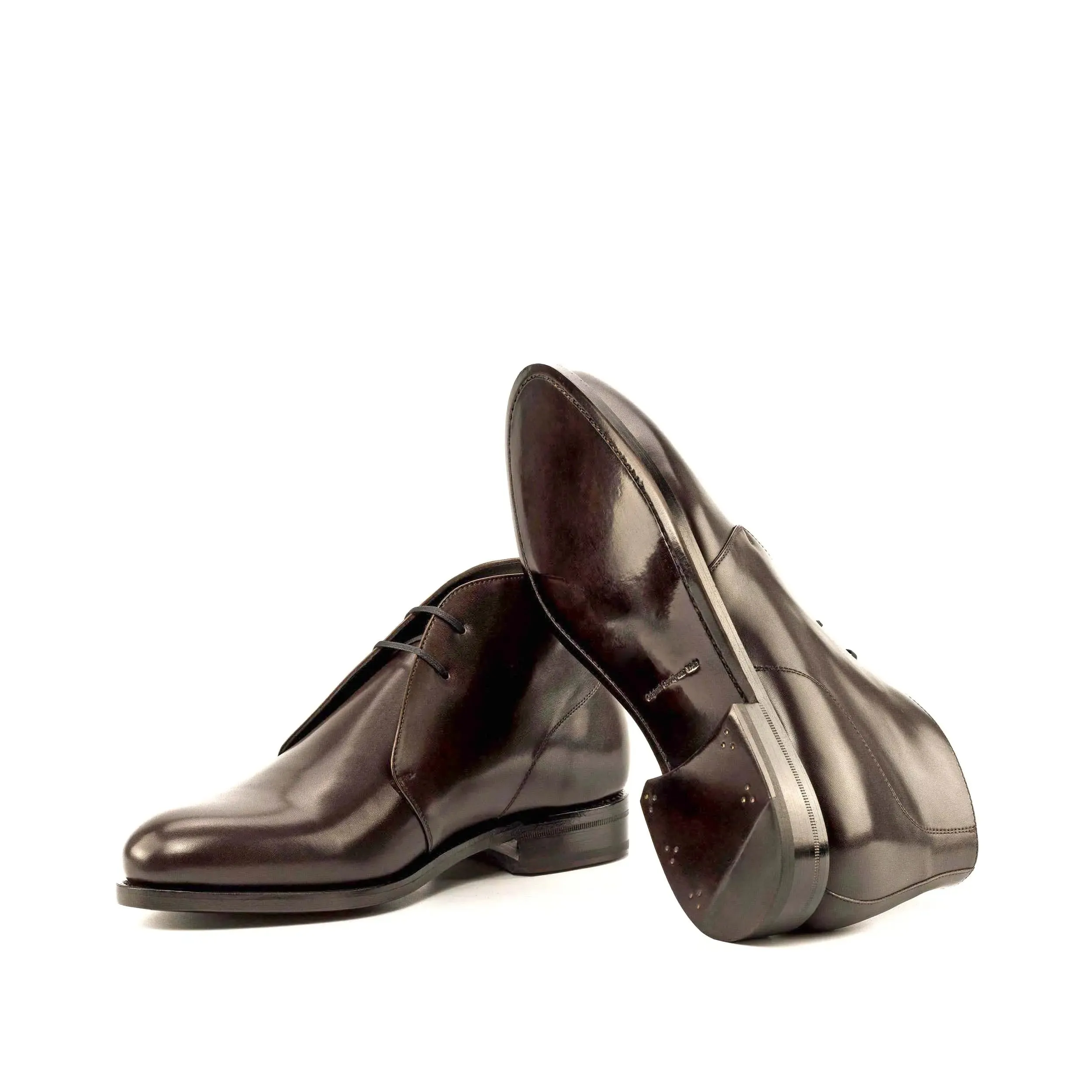 Dapperfam Schuhe DapperFam Vivace in Dunkelbraun Herren Italienisches Leder Chukka