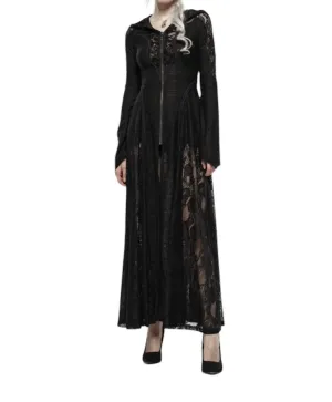 Darkmoon Cage Garn Langer Mantel in Schwarz