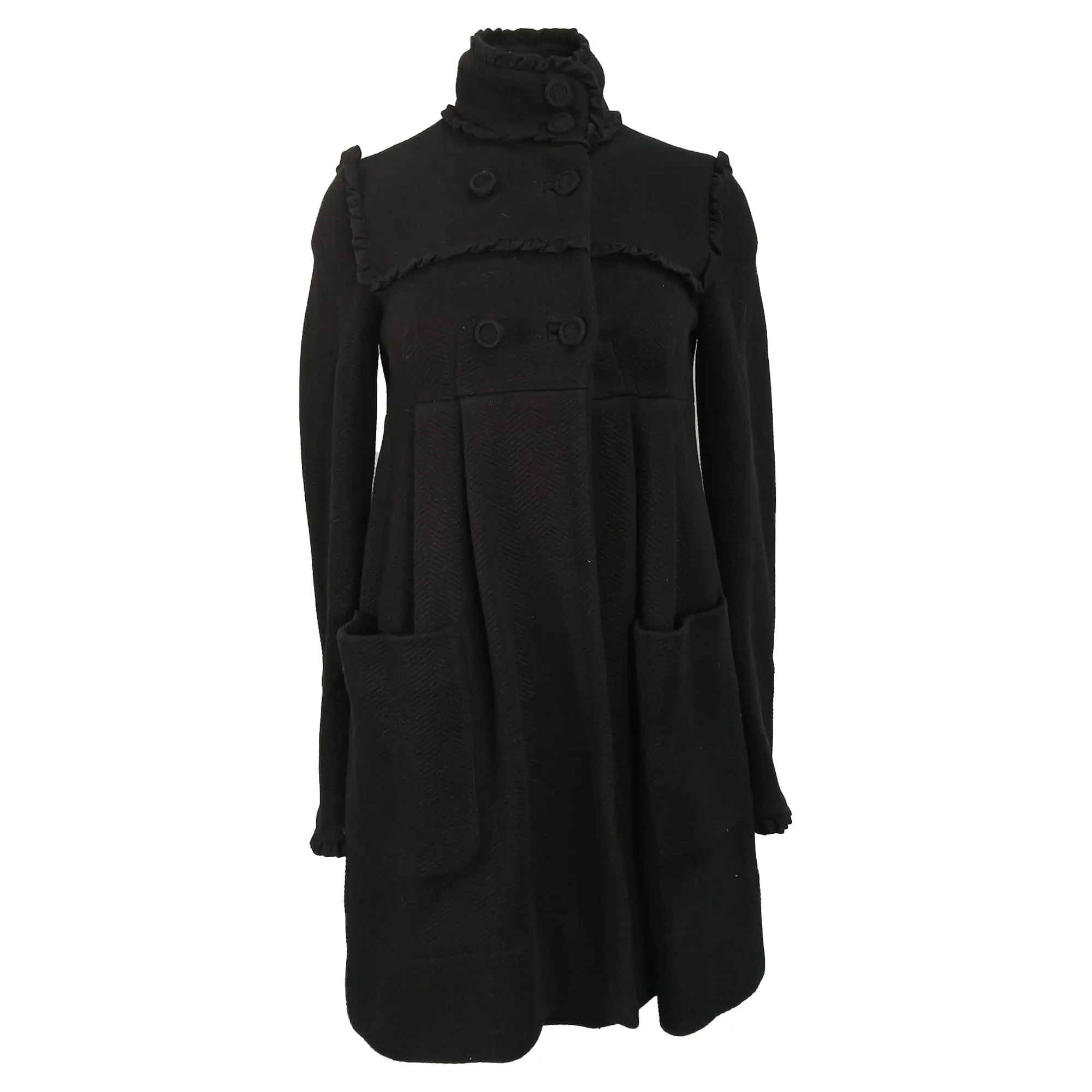 Diane von Furstenberg Autocoat in schwarzer Baumwolle