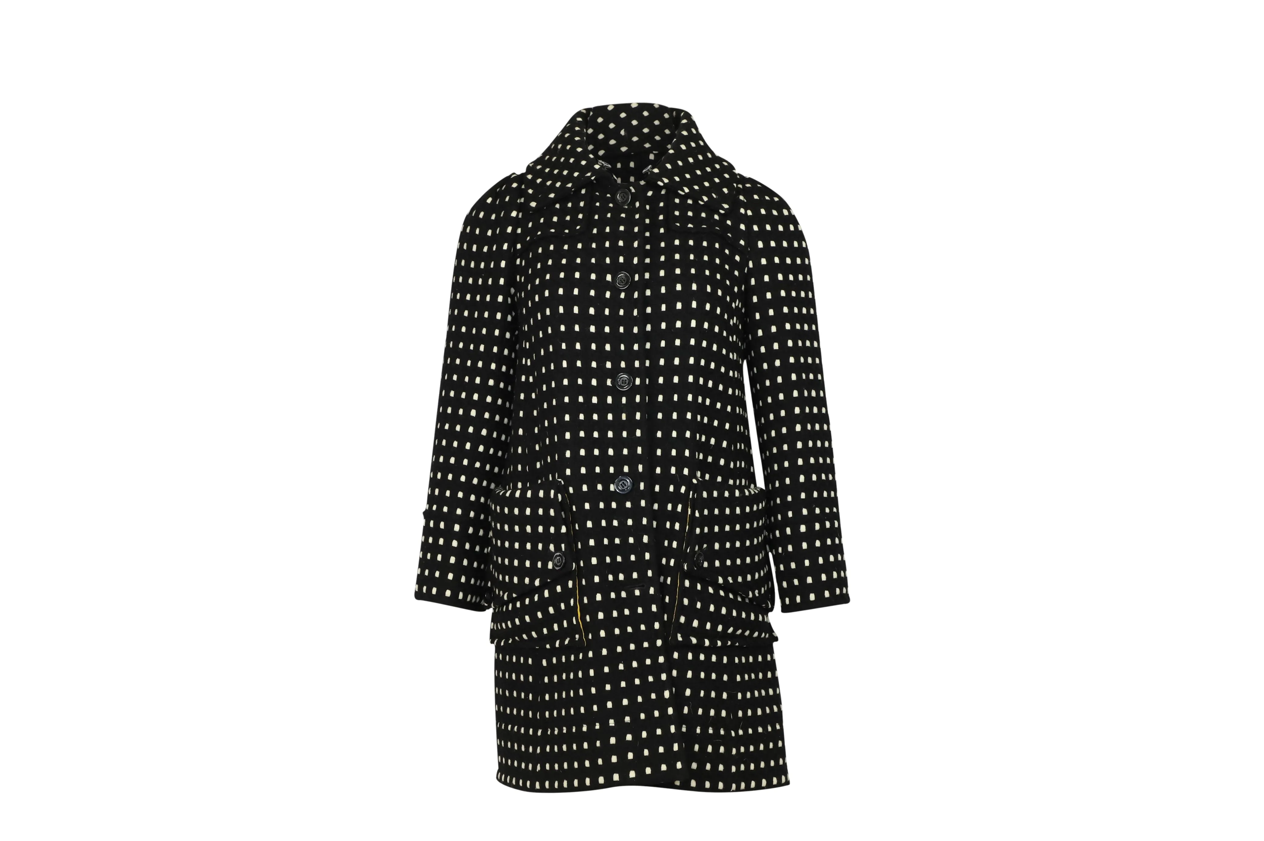 Diane Von Furstenberg Trenchcoat mit Punkten aus schwarzer Wolle