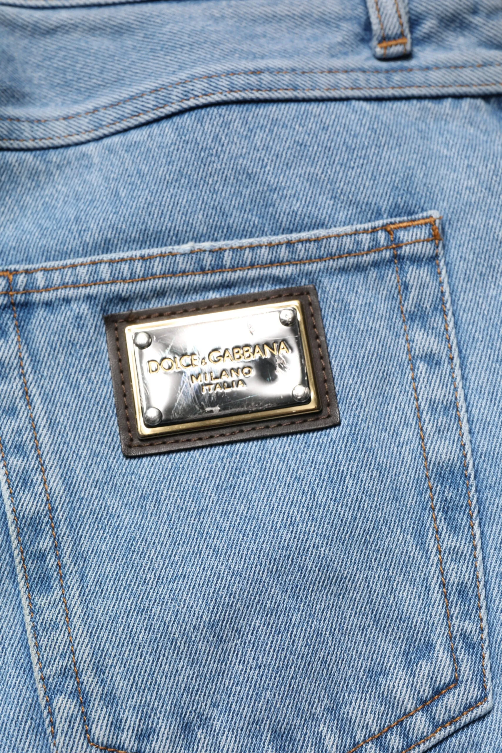 Dolce & Gabbana Baumwoll-Skinny Herren Jeans mit mittlerer Taillenhöhe (Secondhand)