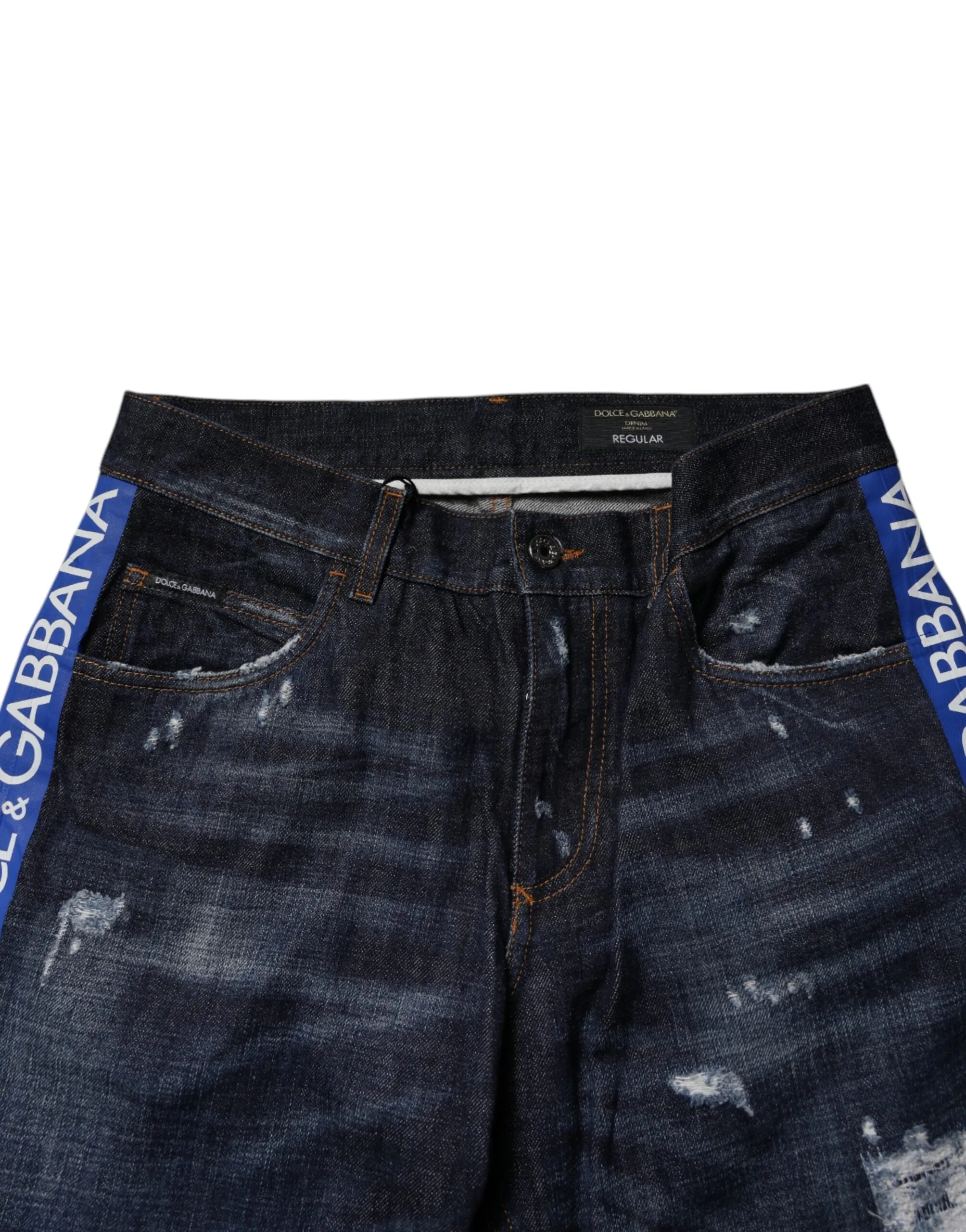 Dolce & Gabbana Baumwoll-Tatte Skinny Herrenjeans