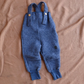 Dungarees - Boiled Organic Merino/Cotton - Denim (1-6y)