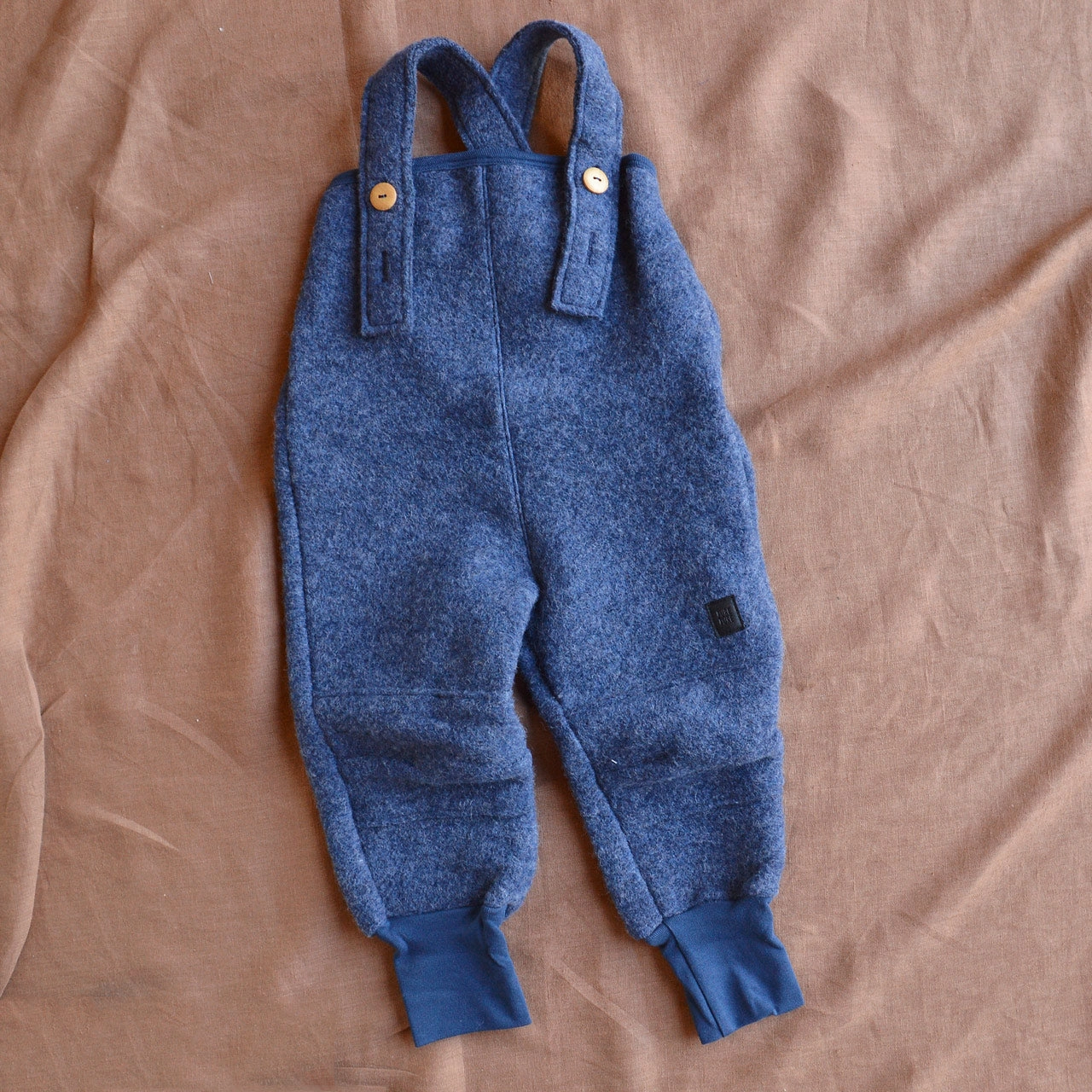 Dungarees - Boiled Organic Merino/Cotton - Denim (1-6y)