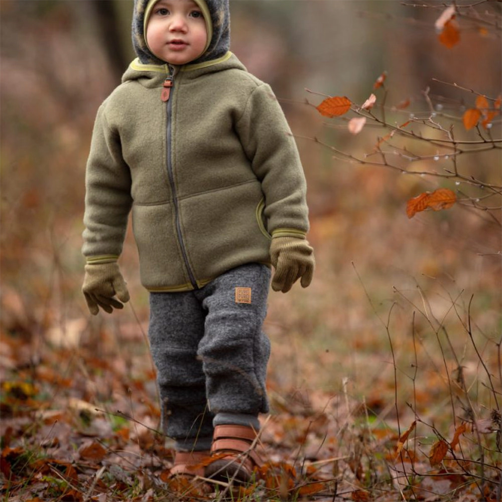 Dungarees - Boiled Organic Merino/Cotton - Denim (1-6y)