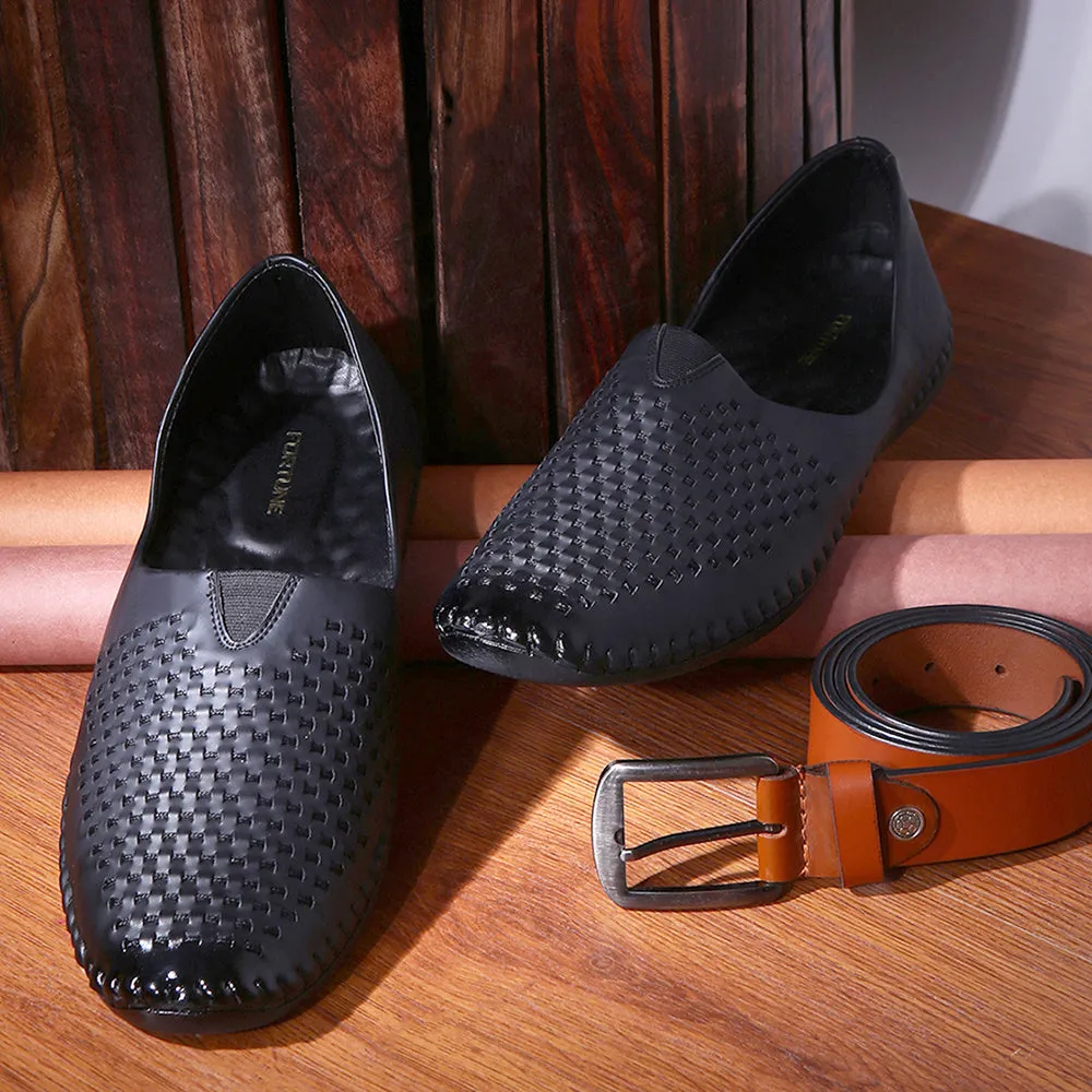 Fortune Black Casual Mojari Schuhe Für Männer Avn-40 Von Liberty