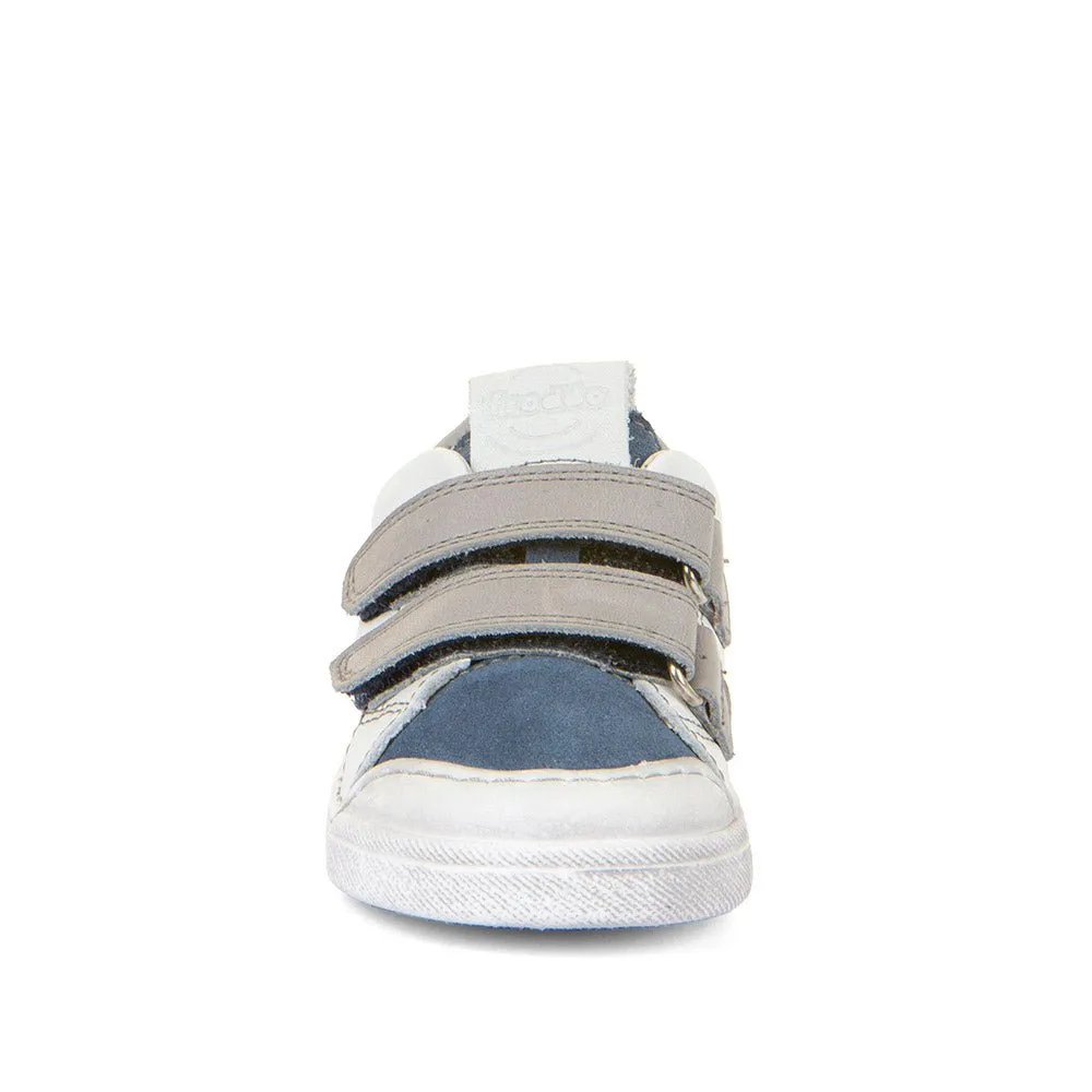 Froddo: Rosario Klettverschluss-Turnschuhe - Weiß / Graue Riemen