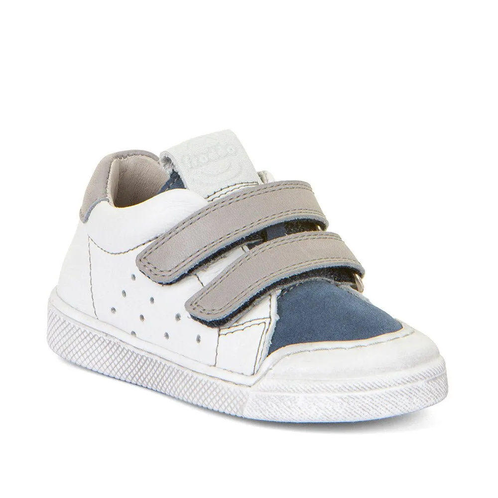 Froddo: Rosario Klettverschluss-Turnschuhe - Weiß / Graue Riemen