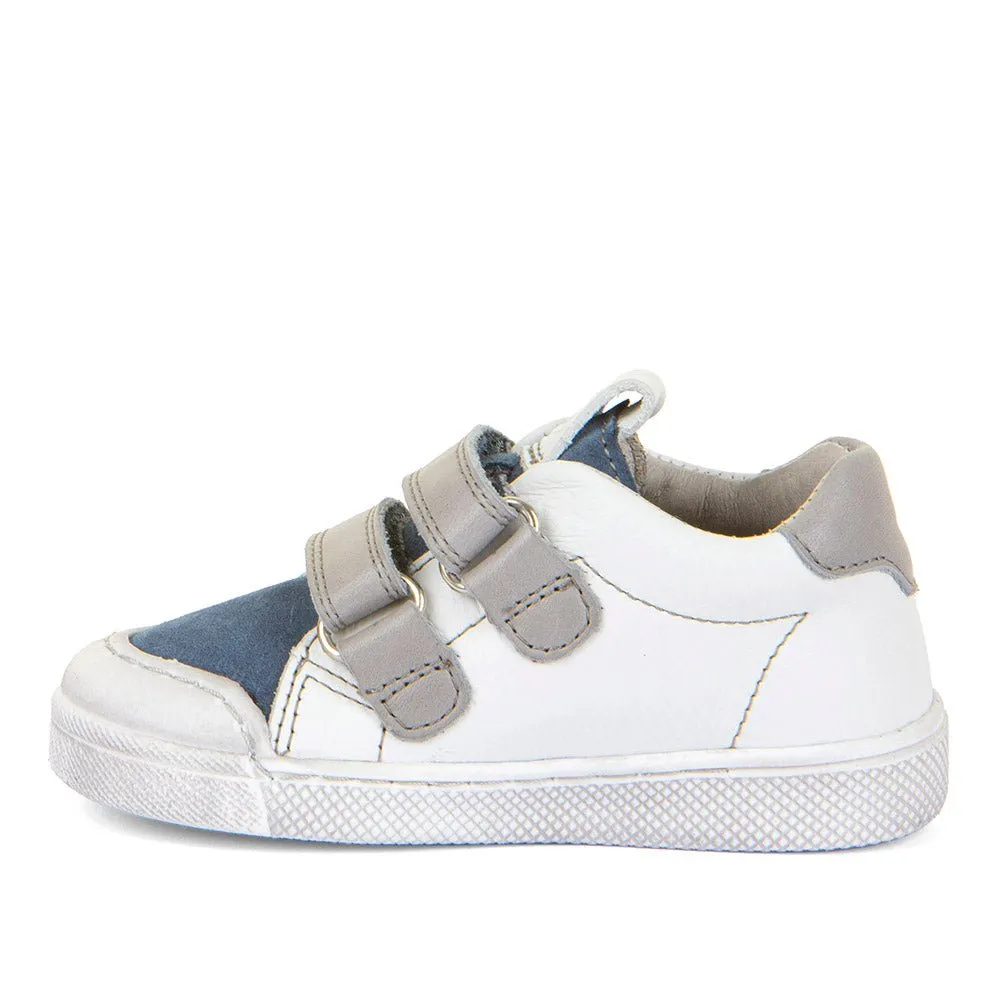 Froddo: Rosario Klettverschluss-Turnschuhe - Weiß / Graue Riemen