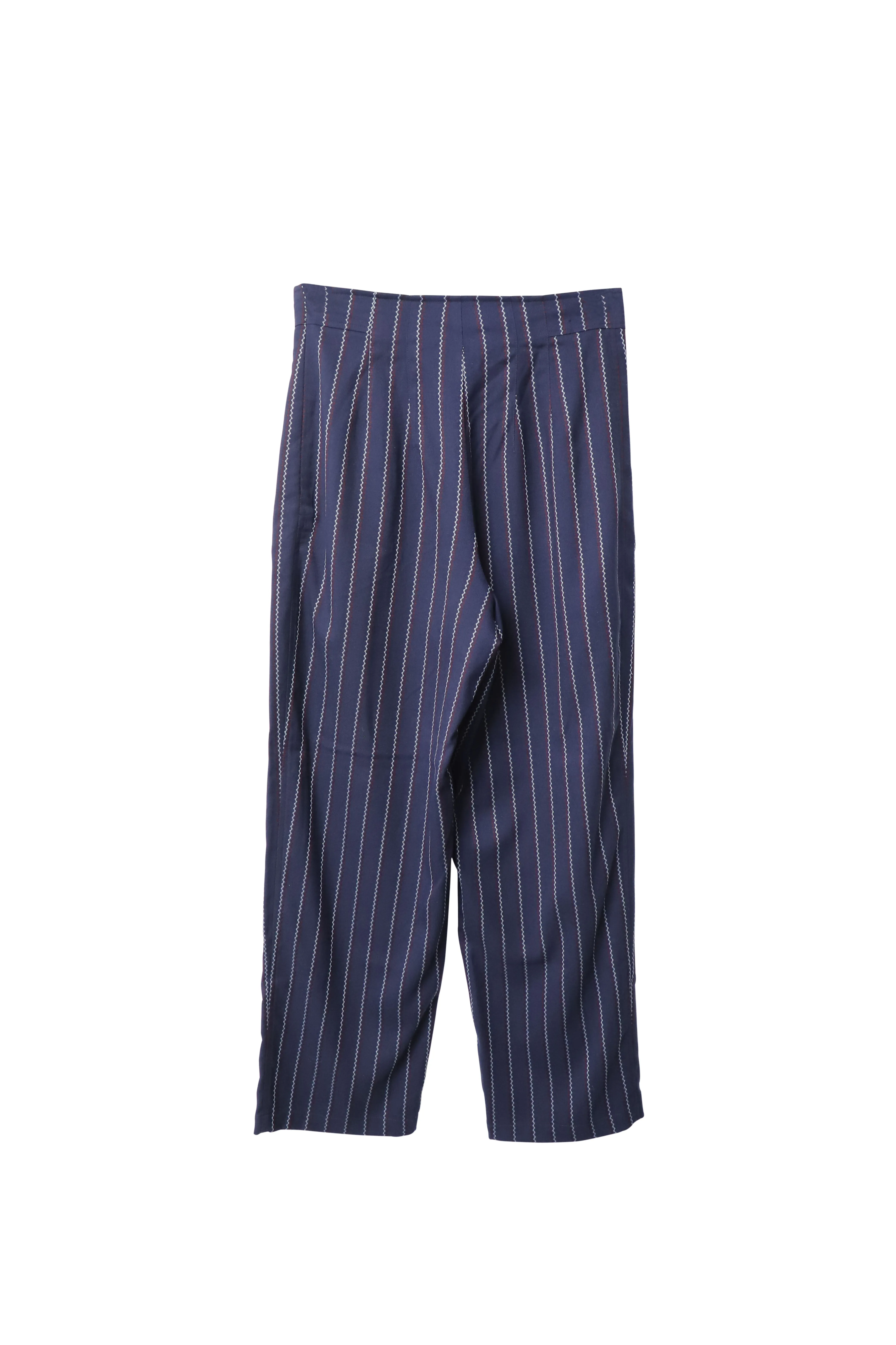 Ganni Pinstripe Weitbeinige Hose in Blau Polyester
