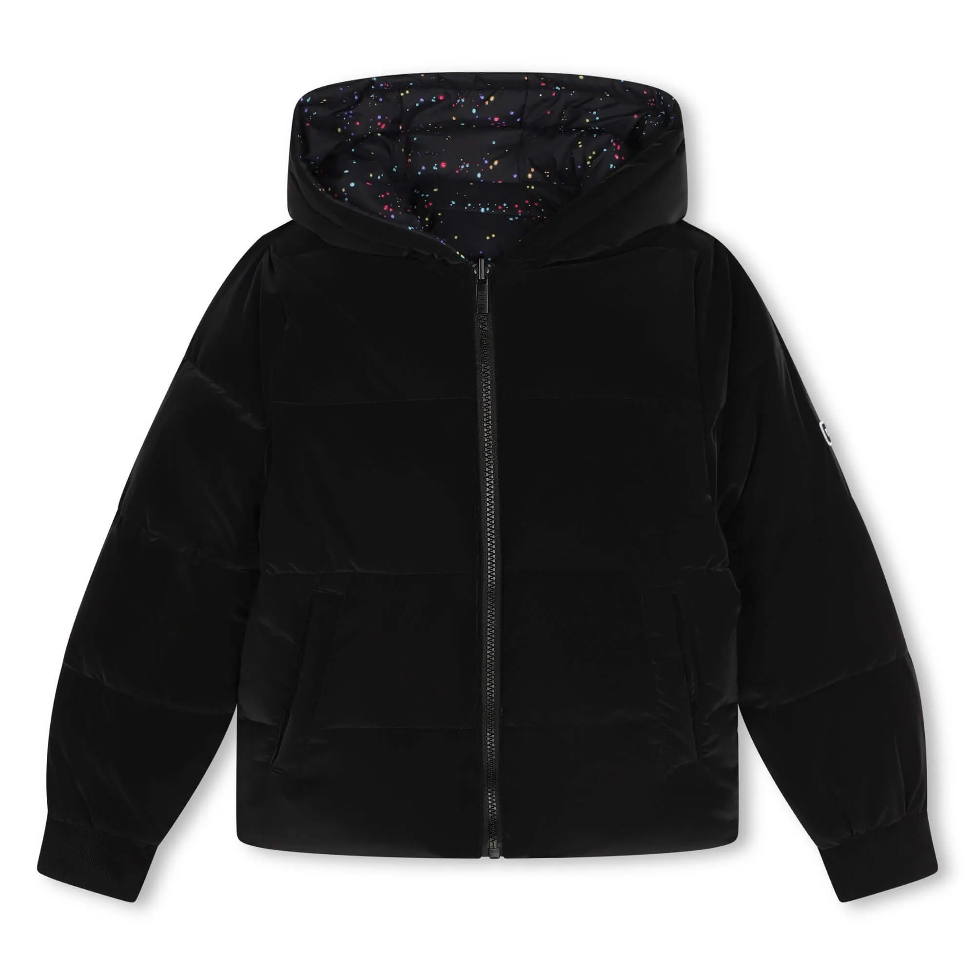 Mädchen Schwarze Reversible Daunenjacke