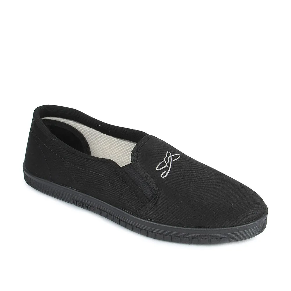 Gliders Bequeme Schlupfschuhe Schwarze Mokassins Für Herren JOGGING-E Von Libertyty
