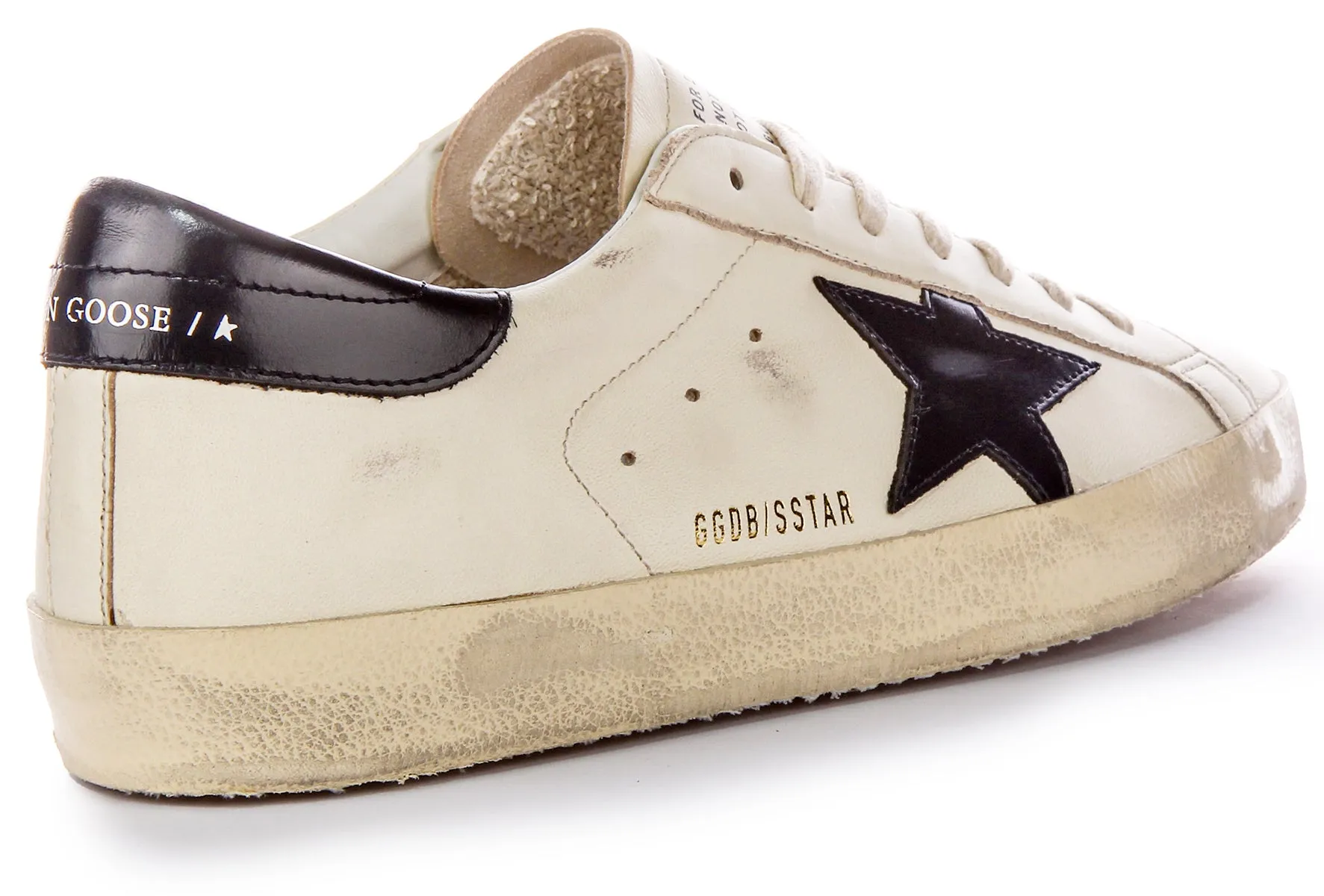 Golden Goose Super Star In Gewaschenem Weiß Schwarz Für Herren Schuhe Golden Goose