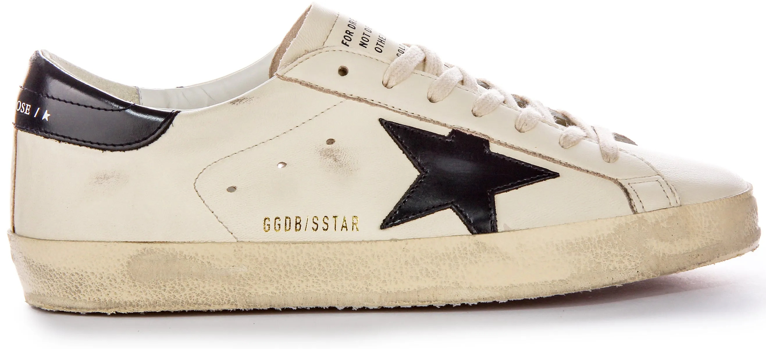 Golden Goose Super Star In Gewaschenem Weiß Schwarz Für Herren Schuhe Golden Goose