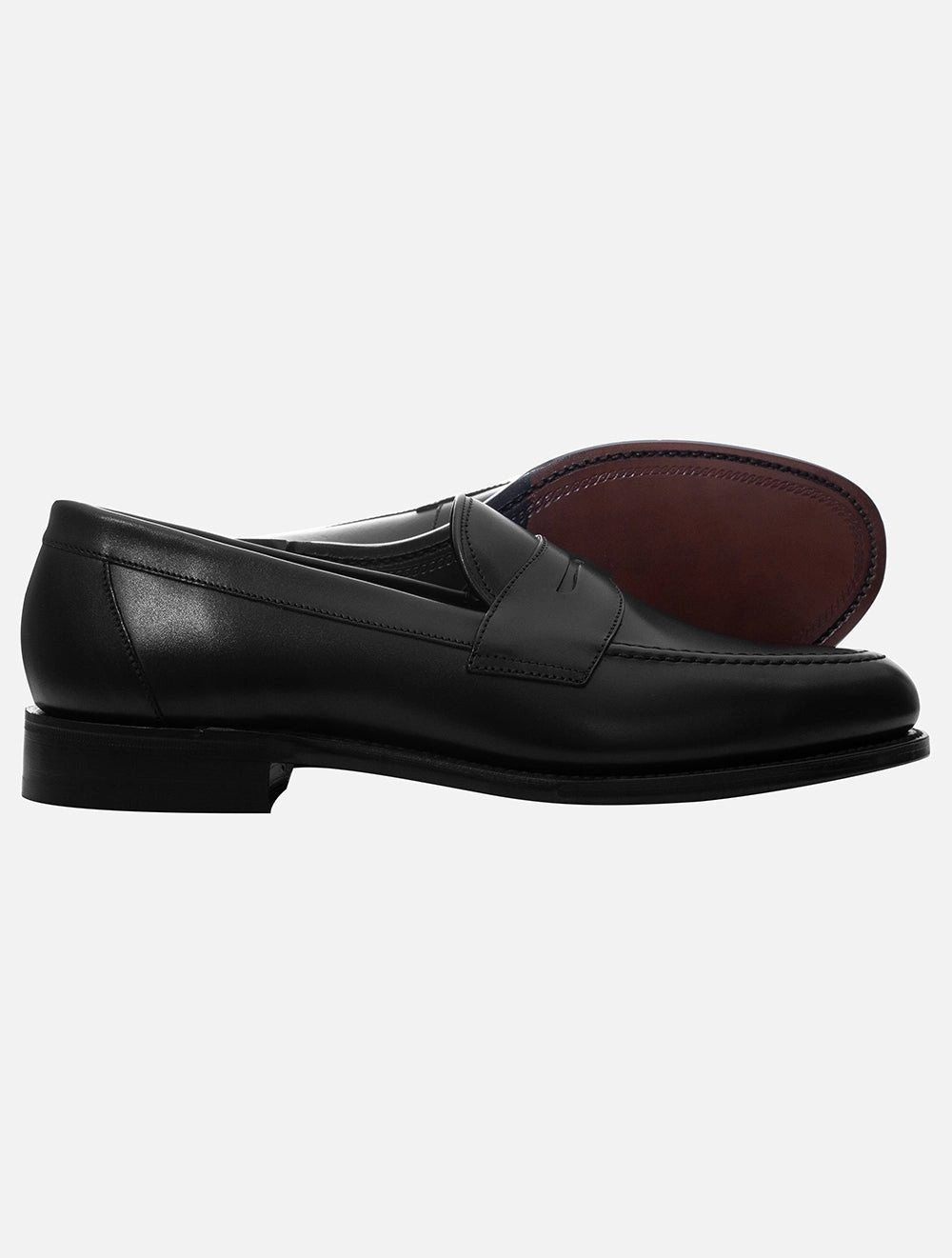 Goodyear durchgenähte Loafers Schwarz