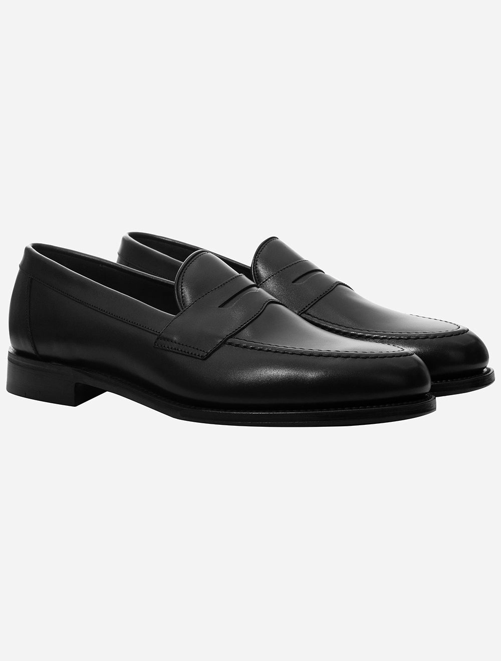 Goodyear durchgenähte Loafers Schwarz