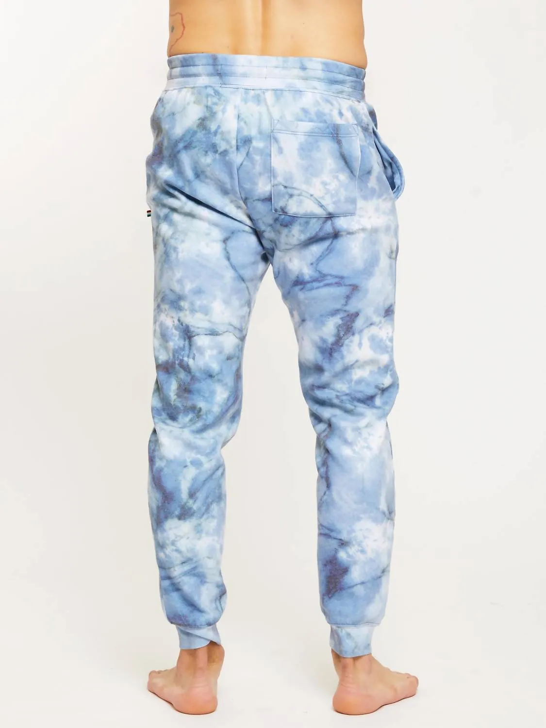 Granit Marmor Jogger in Blauem Marmordruck