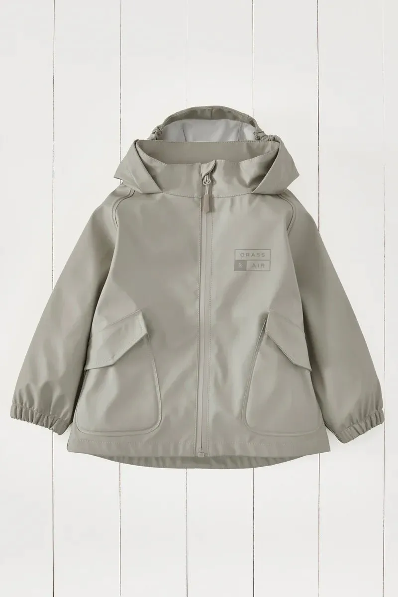 Grass & Air: Geothermie Grau wasserdichte Regenjacke