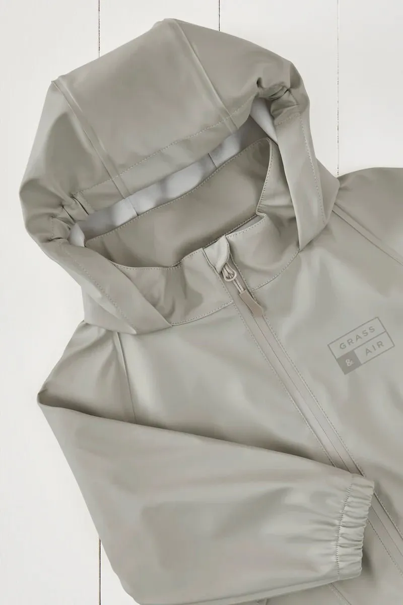 Grass & Air: Geothermie Grau wasserdichte Regenjacke