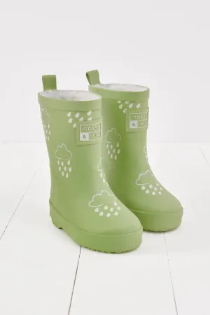 Gras & Luft: Gletschergrüne farbwechselnde Kinder-Gummistiefel