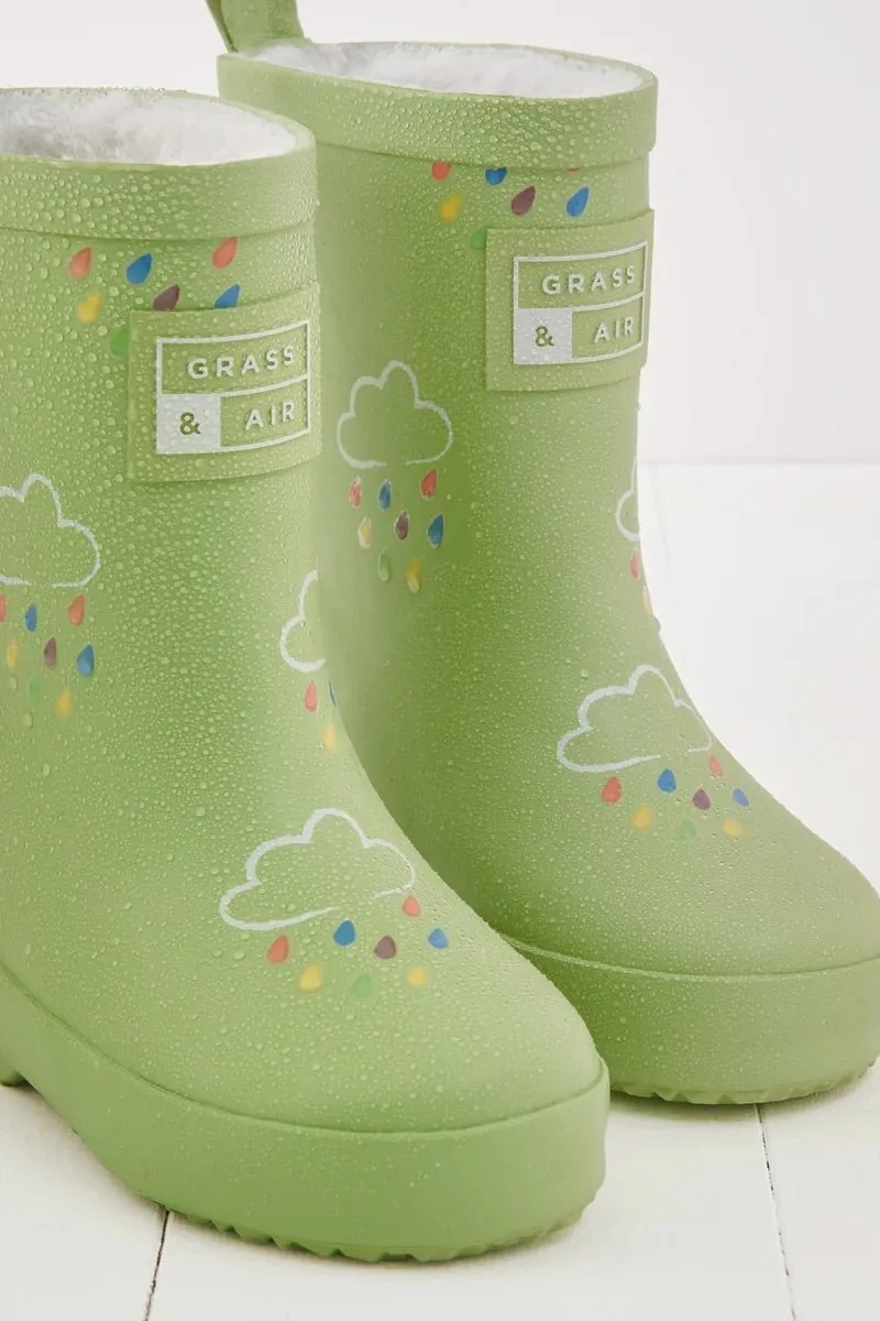 Gras & Luft: Gletschergrüne farbwechselnde Kinder-Gummistiefel