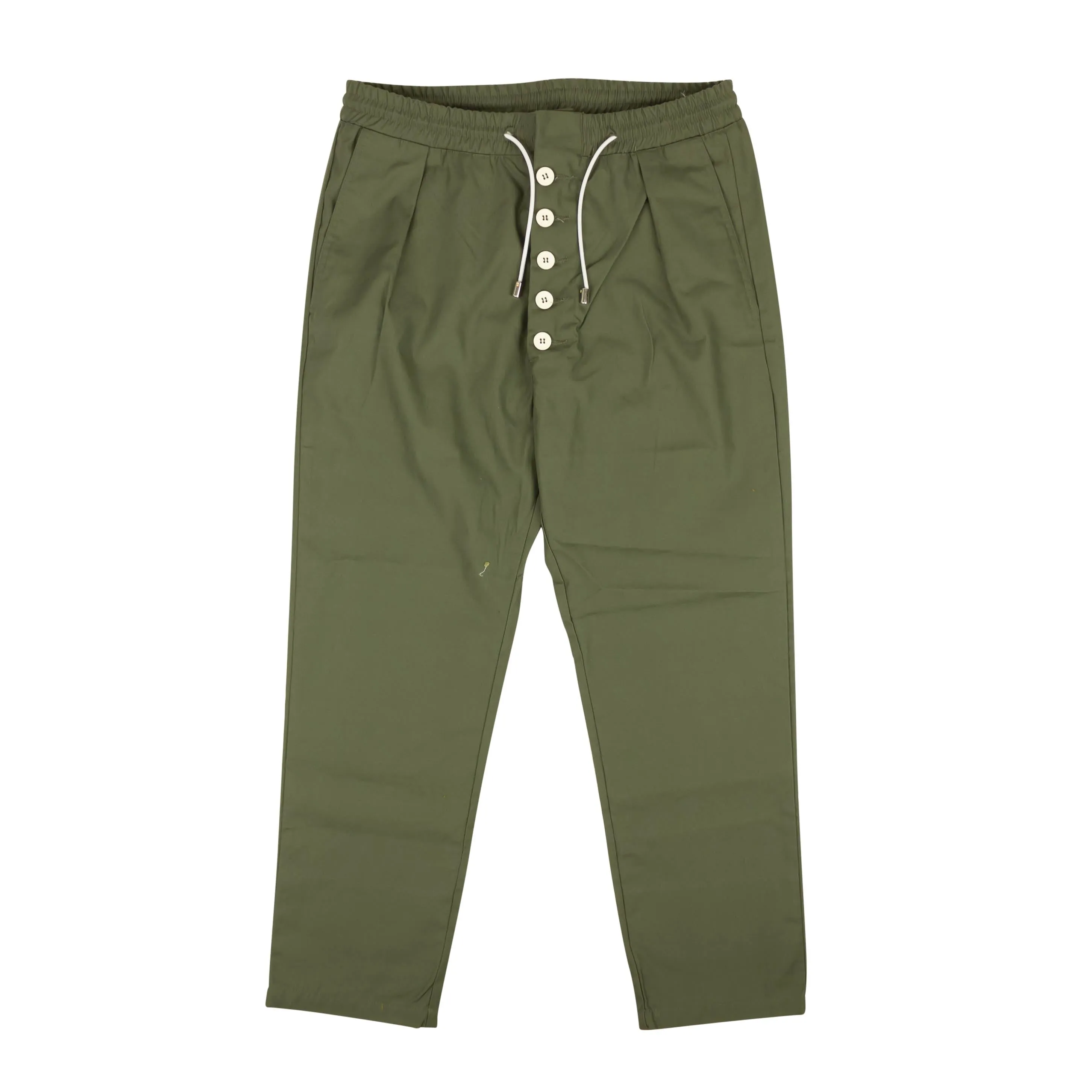 Grüne Bundfaltenhose mit Kordelzug