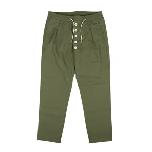 Grüne Bundfaltenhose mit Kordelzug