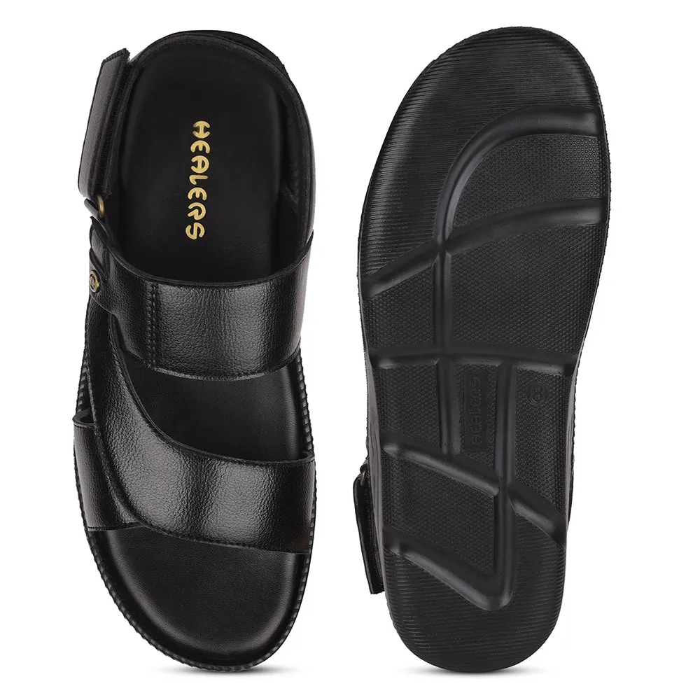 Healers Schwarze Freizeitsandale Für Herren VCL-103 Von Liberty