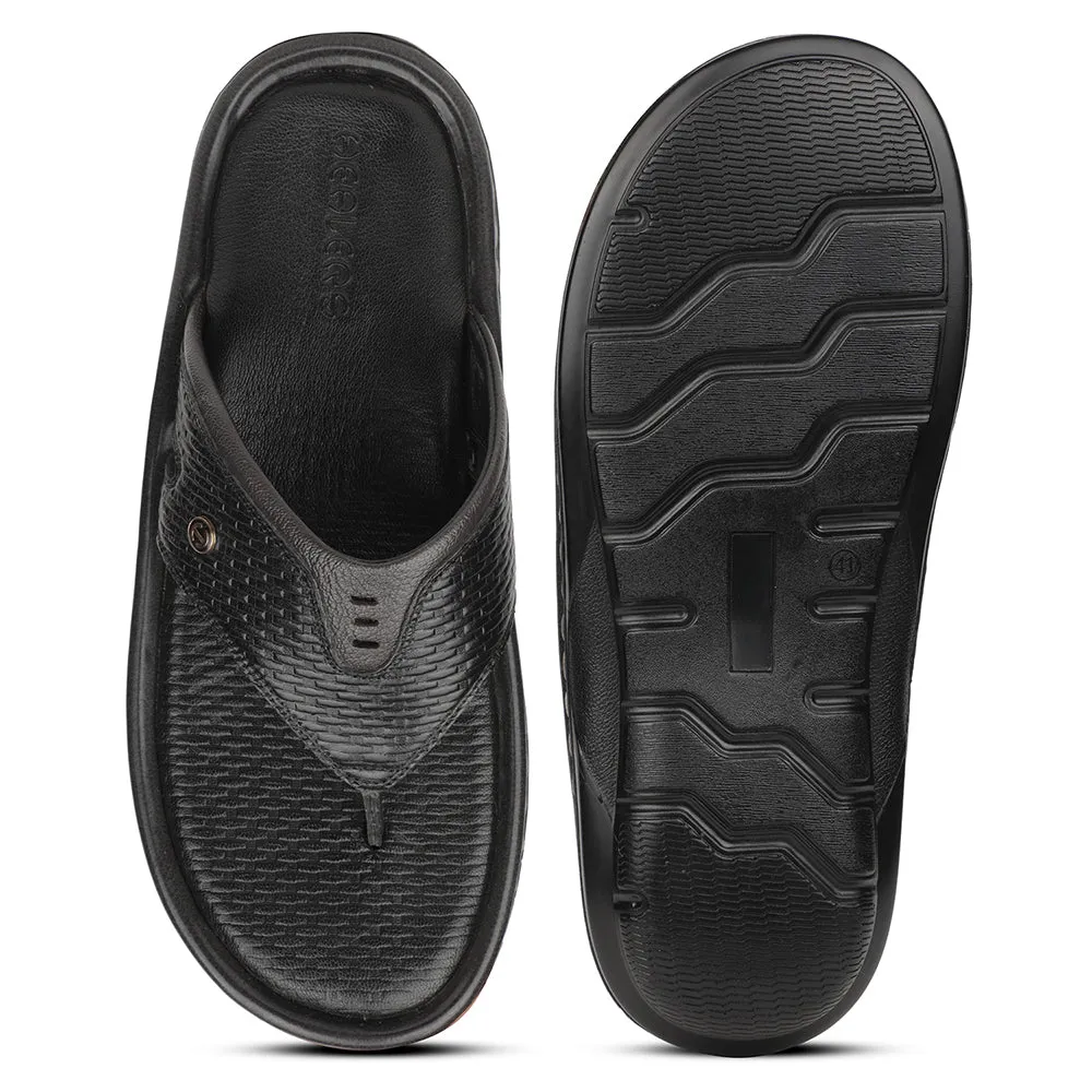 Healers Schwarze Bequeme Hausschuhe Für Herren ASL-3 Von Liberty
