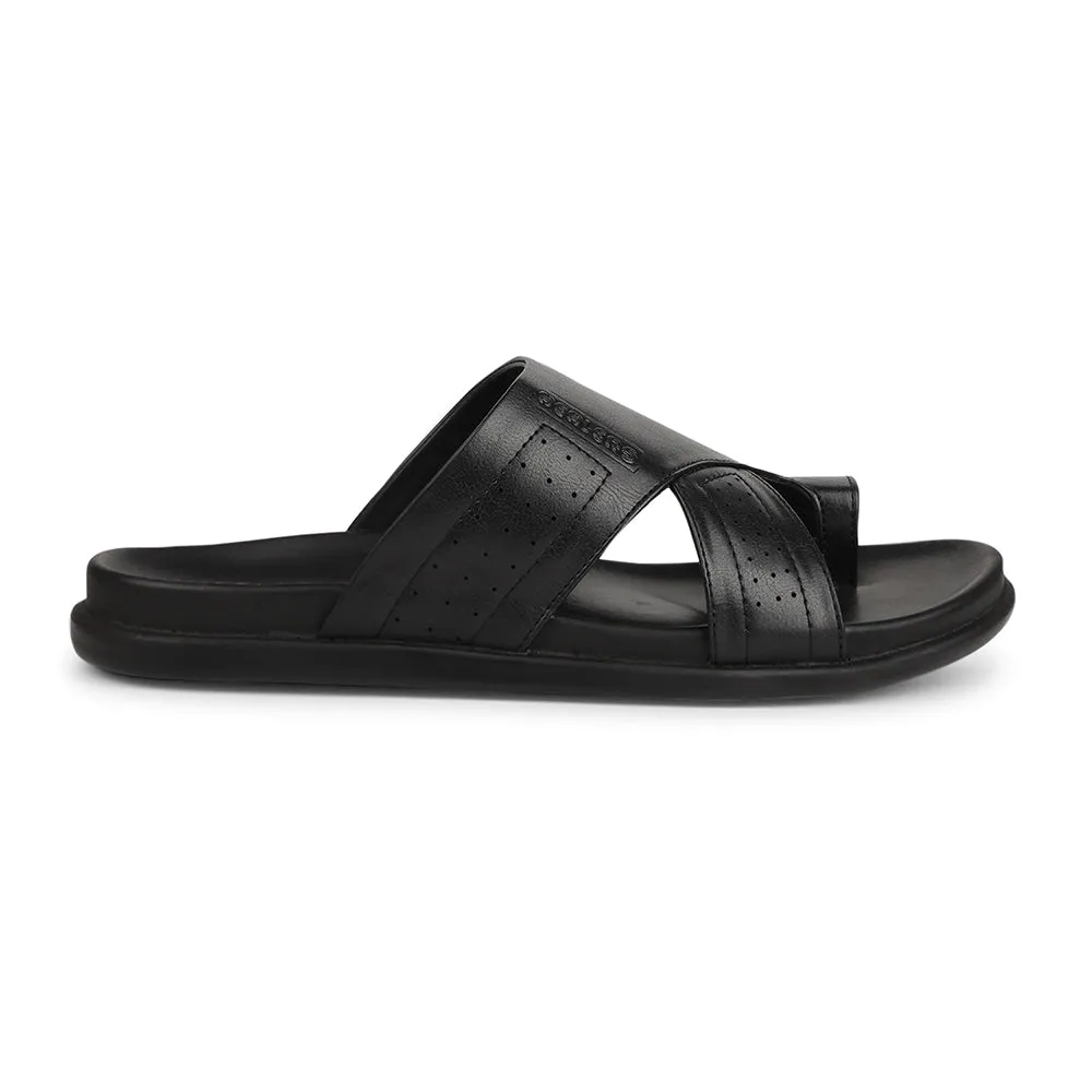 Healers Schwarze Bequeme Hausschuhe Für Herren LEEKS-10 Von Liberty
