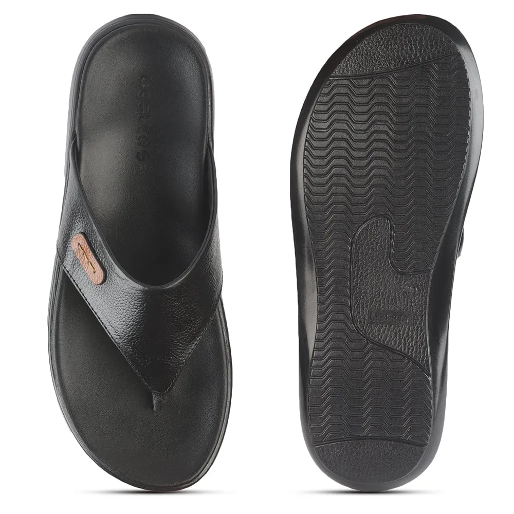 Healers Bequeme Schwarze Hausschuhe Für Herren MDL-05 Von Liberty