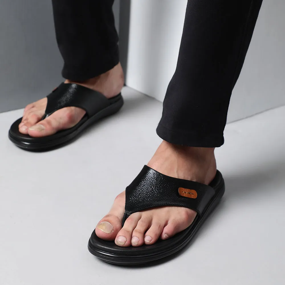 Healers Bequeme Schwarze Hausschuhe Für Herren MDL-05 Von Liberty