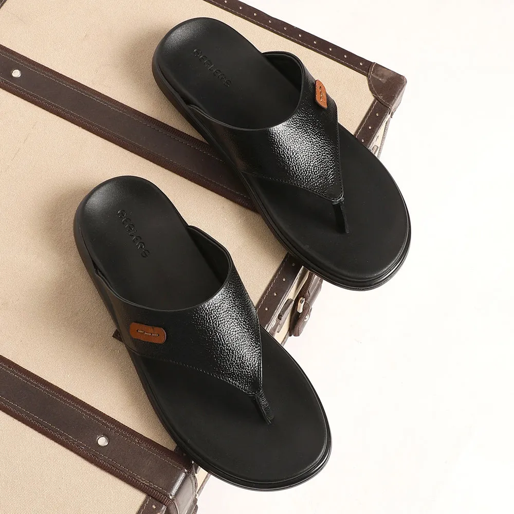 Healers Bequeme Schwarze Hausschuhe Für Herren MDL-05 Von Liberty