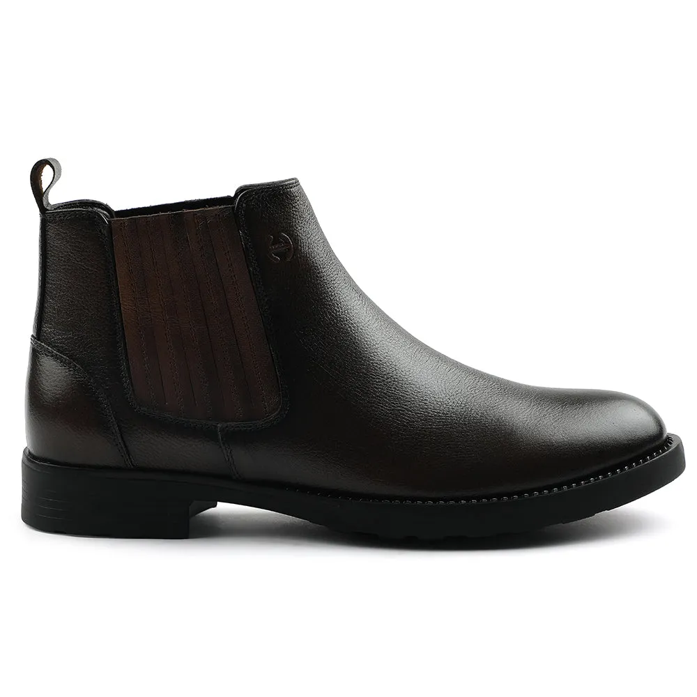 Healers Dunkelbraune lässige Chelsea-Stiefel ohne Schnürung für Herren J757-01 von Liberty