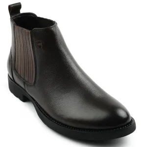 Healers Dunkelbraune lässige Chelsea-Stiefel ohne Schnürung für Herren J757-01 von Liberty