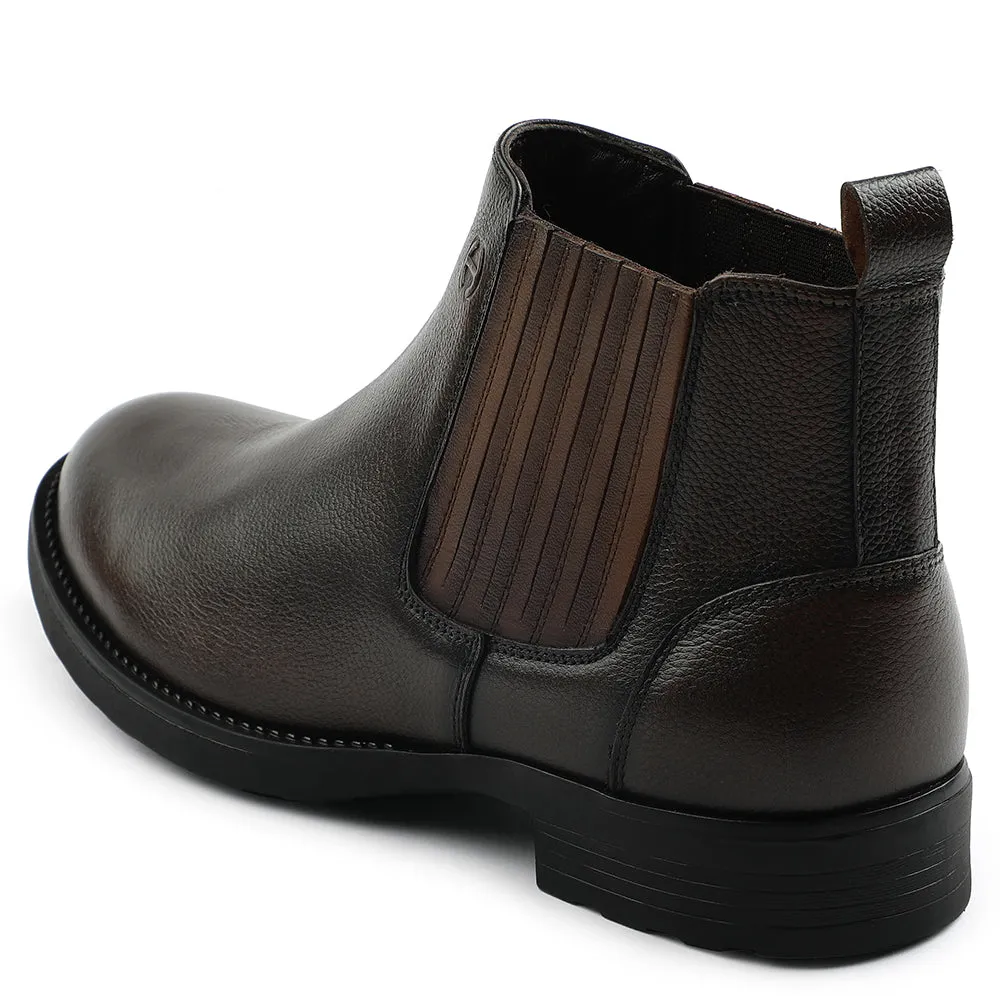Healers Dunkelbraune lässige Chelsea-Stiefel ohne Schnürung für Herren J757-01 von Liberty