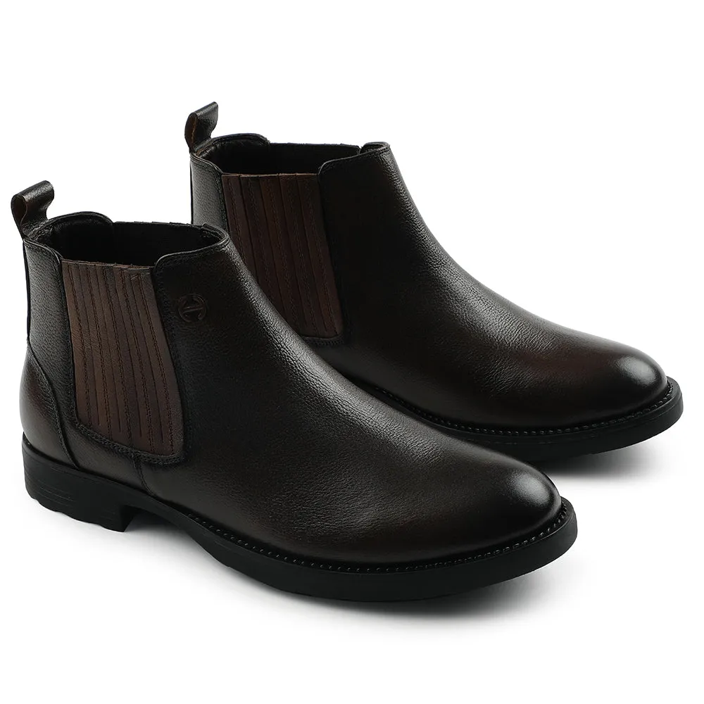 Healers Dunkelbraune lässige Chelsea-Stiefel ohne Schnürung für Herren J757-01 von Liberty