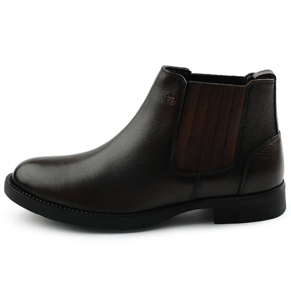Healers Dunkelbraune lässige Chelsea-Stiefel ohne Schnürung für Herren J757-01 von Liberty